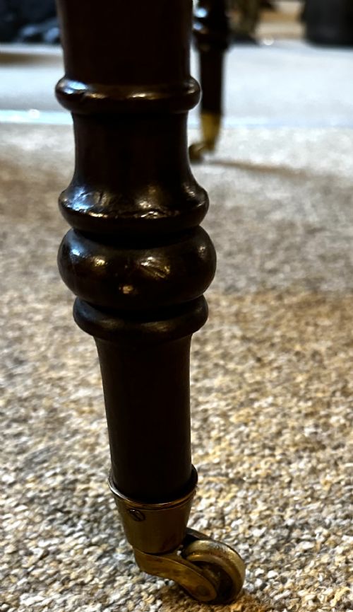 REGENCY EXTENDING SOFA TABLE IN MAHOGANY AND ROSEWOOD - ADDITIONAL PHOTO 9