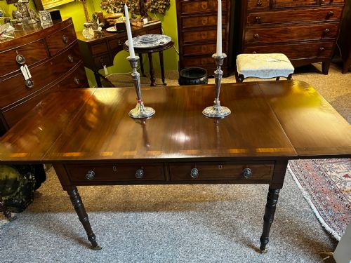REGENCY EXTENDING SOFA TABLE IN MAHOGANY AND ROSEWOOD - ADDITIONAL PHOTO 11