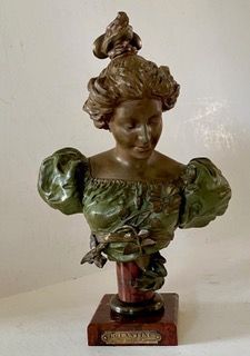 fig 4. Cold Painted Art Nouveau Bronze Bust by Hans Stoltenberg Lerche (1867-1920)