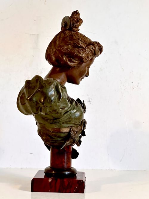 fig 2. Cold Painted Art Nouveau Bronze Bust by Hans Stoltenberg Lerche (1867-1920)
