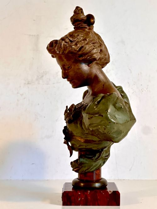 fig 3. Cold Painted Art Nouveau Bronze Bust by Hans Stoltenberg Lerche (1867-1920)
