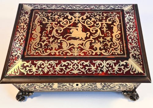 fig 3. Boulle and Tortoiseshell Work Box