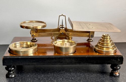 VICTORIAN MAHOGANY POSTAGE SCALES VERY LARGE - ADDITIONAL PHOTO 3
