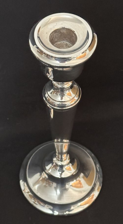 PAIR OF TALL HALLMARKED SILVER CANDLESTICKS - ADDITIONAL PHOTO 2