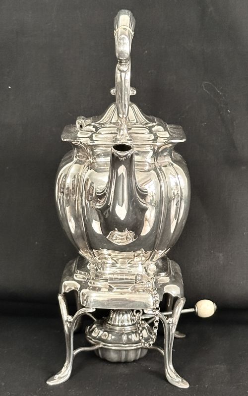 SILVER PLATED KETTLE ON STAND WITH SPIRIT BURNER - ADDITIONAL PHOTO 3