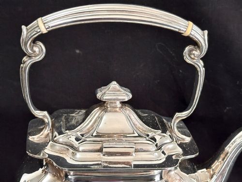 SILVER PLATED KETTLE ON STAND WITH SPIRIT BURNER - ADDITIONAL PHOTO 4