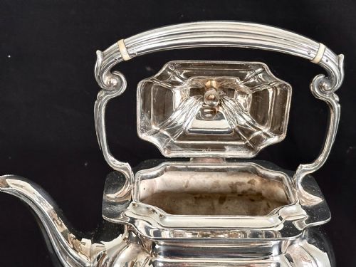 SILVER PLATED KETTLE ON STAND WITH SPIRIT BURNER - ADDITIONAL PHOTO 5