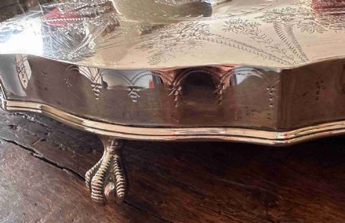 SILVER PTATED GALLERY TRAY OF LARGE PROPORTIONS - ADDITIONAL PHOTO 9