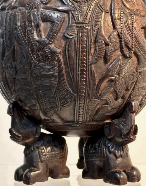 CARVED 19TH CENTURY COCONUT SHELL - ADDITIONAL PHOTO 1