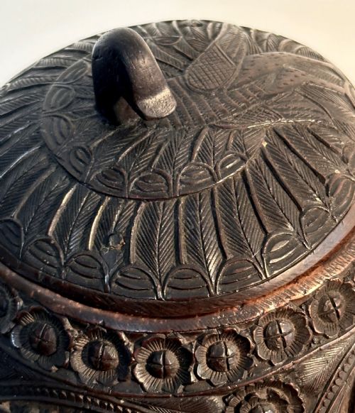 CARVED 19TH CENTURY COCONUT SHELL - ADDITIONAL PHOTO 2