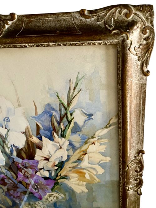 WATERCOLOUR PAINTING OF GLADIOLI IN A JUG - ADDITIONAL PHOTO 6