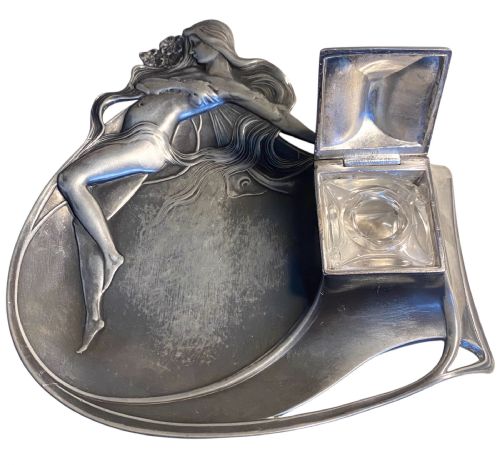 WMF ART NOUVEAU PEWTER PEN TRAY - ADDITIONAL PHOTO 1