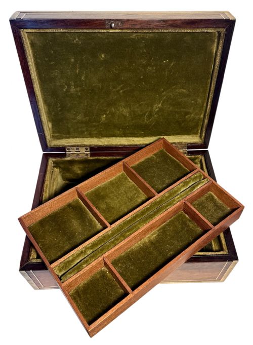 FITTED AND LINED ROSEWOOD JEWELLERY BOX - ADDITIONAL PHOTO 18