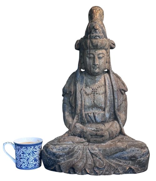 CARVED WOODEN BUDDHA FROM LATE 18THEARLY 19TH CENTURY - ADDITIONAL PHOTO 2