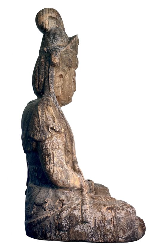CARVED WOODEN BUDDHA FROM LATE 18THEARLY 19TH CENTURY - ADDITIONAL PHOTO 3