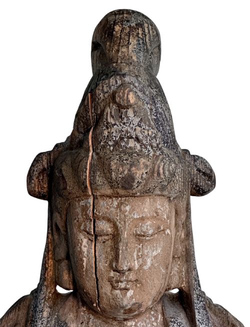 CARVED WOODEN BUDDHA FROM LATE 18THEARLY 19TH CENTURY - ADDITIONAL PHOTO 5