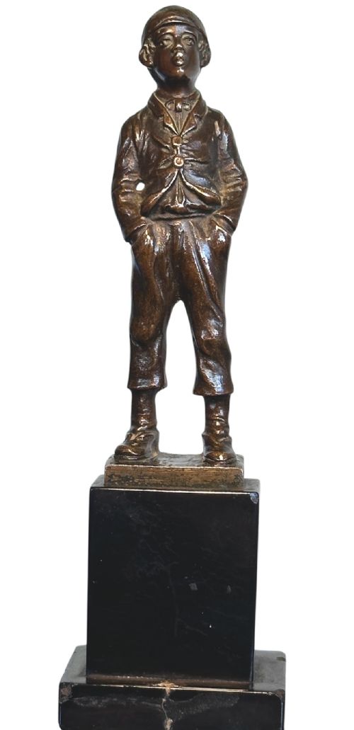 Bronze Whistling Boy by F Thiermann