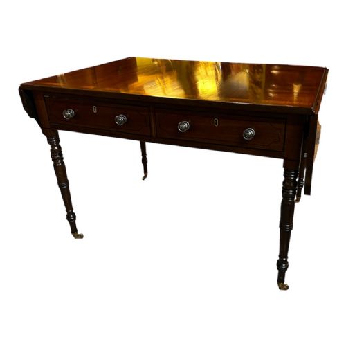 REGENCY EXTENDING SOFA TABLE IN MAHOGANY AND ROSEWOOD