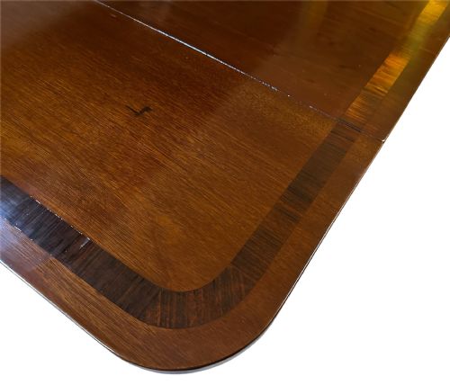 REGENCY EXTENDING SOFA TABLE IN MAHOGANY AND ROSEWOOD - ADDITIONAL PHOTO 4