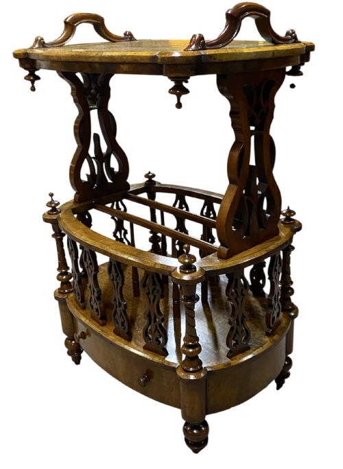 WALNUT CANTERBURY ORNATE WITH WORK TOP CA 1860 - ADDITIONAL PHOTO 2