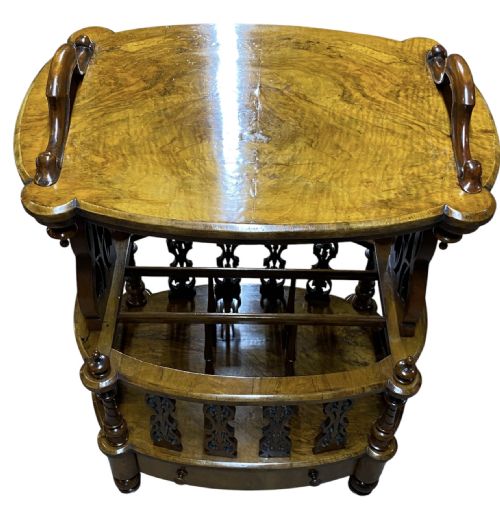 WALNUT CANTERBURY ORNATE WITH WORK TOP CA 1860 - ADDITIONAL PHOTO 3