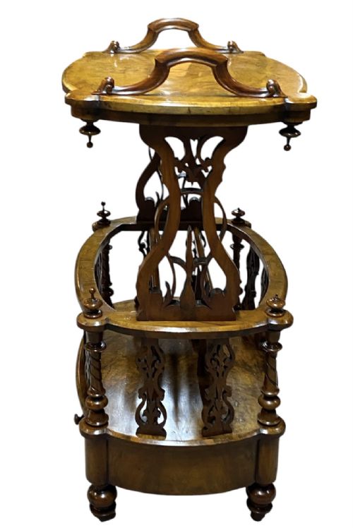 WALNUT CANTERBURY ORNATE WITH WORK TOP CA 1860 - ADDITIONAL PHOTO 4