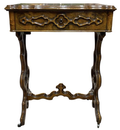 WORK TABLE IN FIGURED WALNUT - ADDITIONAL PHOTO 3