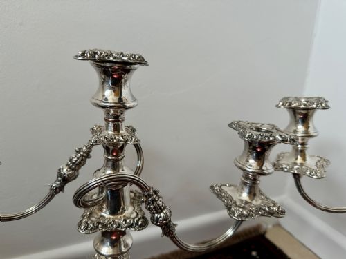 PAIR OF SILVER PLATED CANDELABRA - ADDITIONAL PHOTO 1