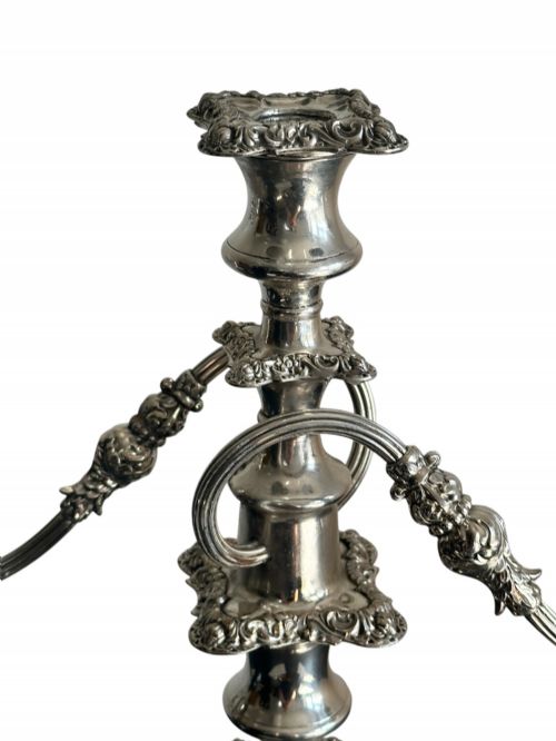 PAIR OF SILVER PLATED CANDELABRA - ADDITIONAL PHOTO 3