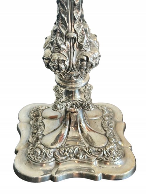 PAIR OF SILVER PLATED CANDELABRA - ADDITIONAL PHOTO 4