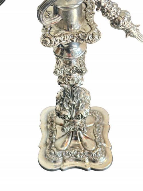PAIR OF SILVER PLATED CANDELABRA - ADDITIONAL PHOTO 6