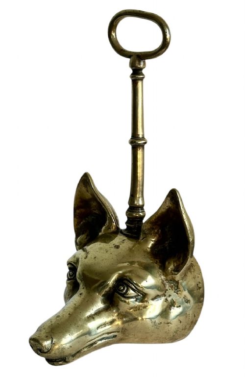 BRASS DOOR STOP WITH FOX HEAD - ADDITIONAL PHOTO 2