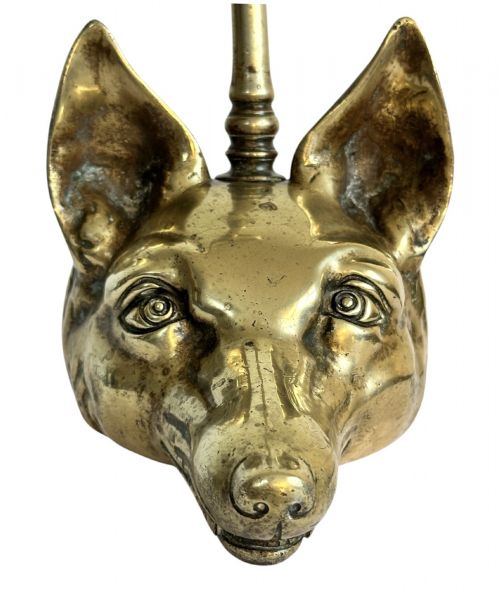 BRASS DOOR STOP WITH FOX HEAD - ADDITIONAL PHOTO 3