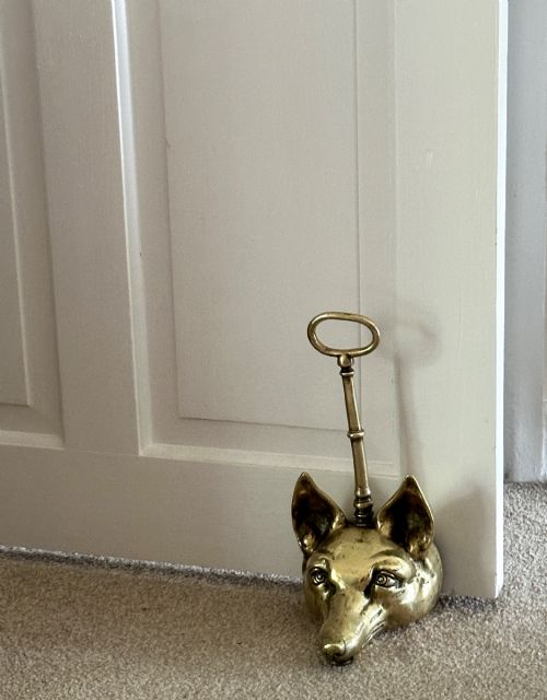 BRASS DOOR STOP WITH FOX HEAD - ADDITIONAL PHOTO 5