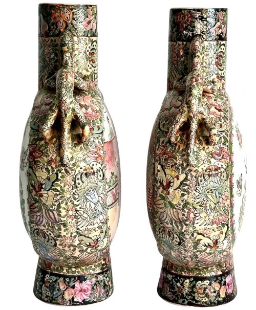 PAIR OF CHINESE FAMILLE ROSE MOON FLASKS - ADDITIONAL PHOTO 2