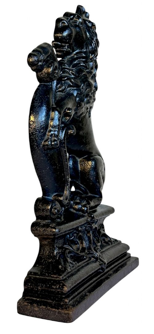 RAMPANT LION CAST IRON DOORSTOP 19TH CENTURY