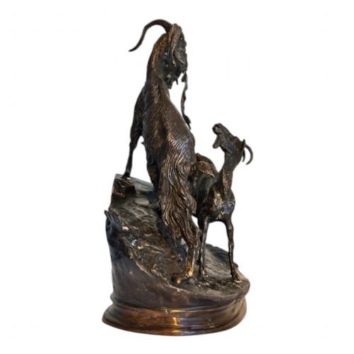 BRONZE OF NANNY GOAT WITH KID AFTER JULES MOIGNIEZ 18351894 - ADDITIONAL PHOTO 9
