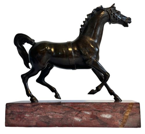 BRONZE STALLION ON A MARBLE BASE - ADDITIONAL PHOTO 1