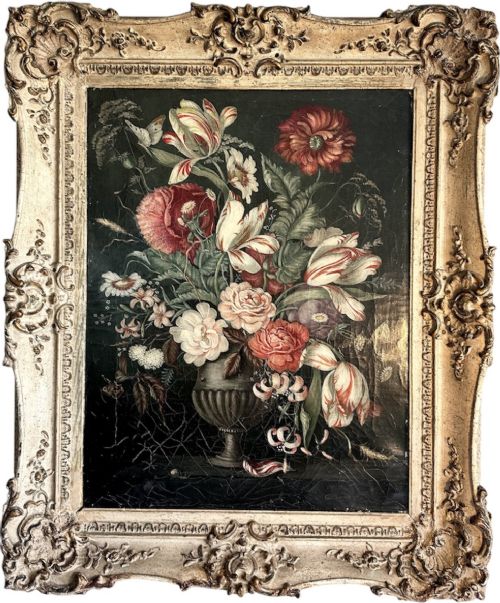 OIL ON CANVAS OF FLORAL SCENE