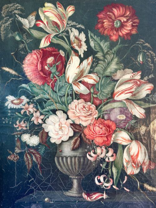 OIL ON CANVAS OF FLORAL SCENE - ADDITIONAL PHOTO 1