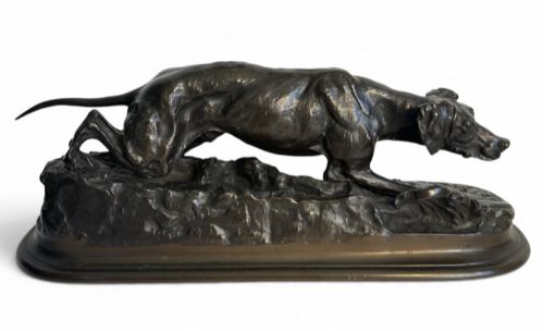 Bronze by Pierre-jules Mêne of a Pointer Dog