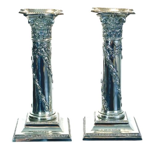 Pair of Silver Candlesticks