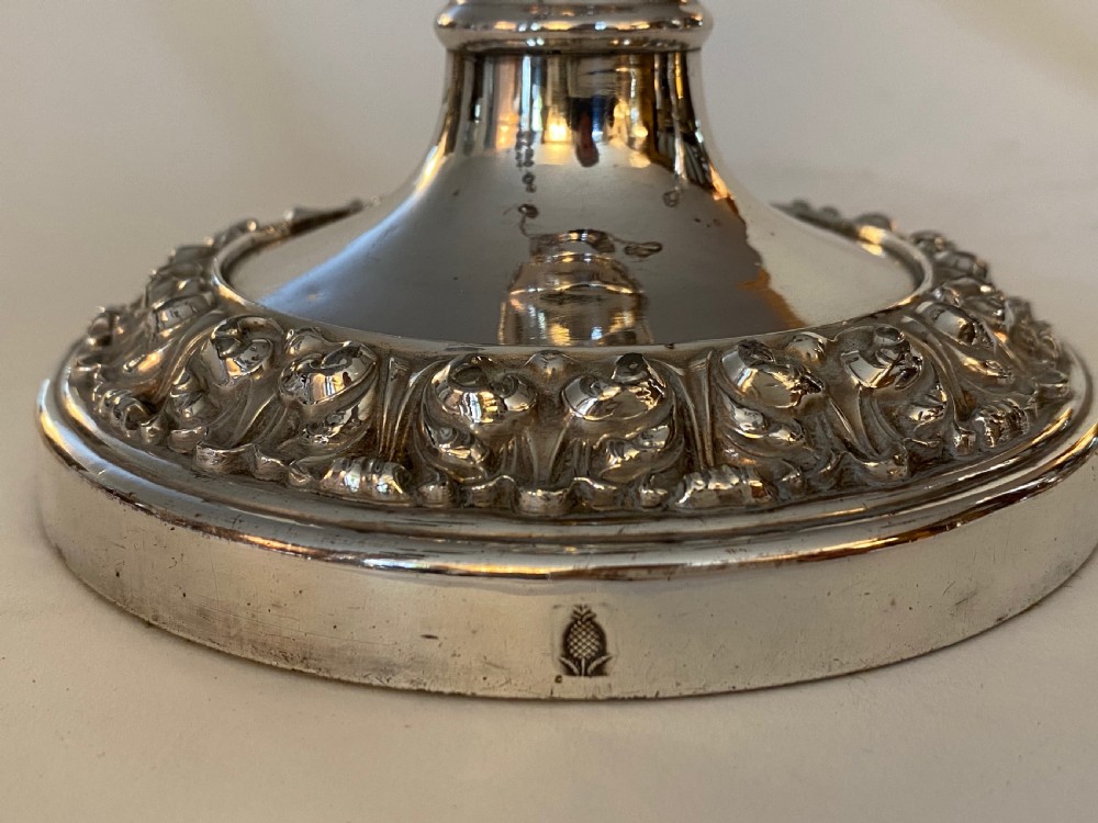 Candelabra and Matching  Candlesticks, Suite of Four. Circa 1860 View III