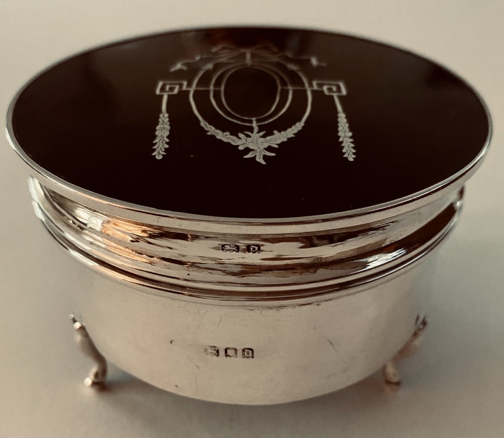 Antique Sterling Silver and Tortoiseshell Trinket Box. London 1909