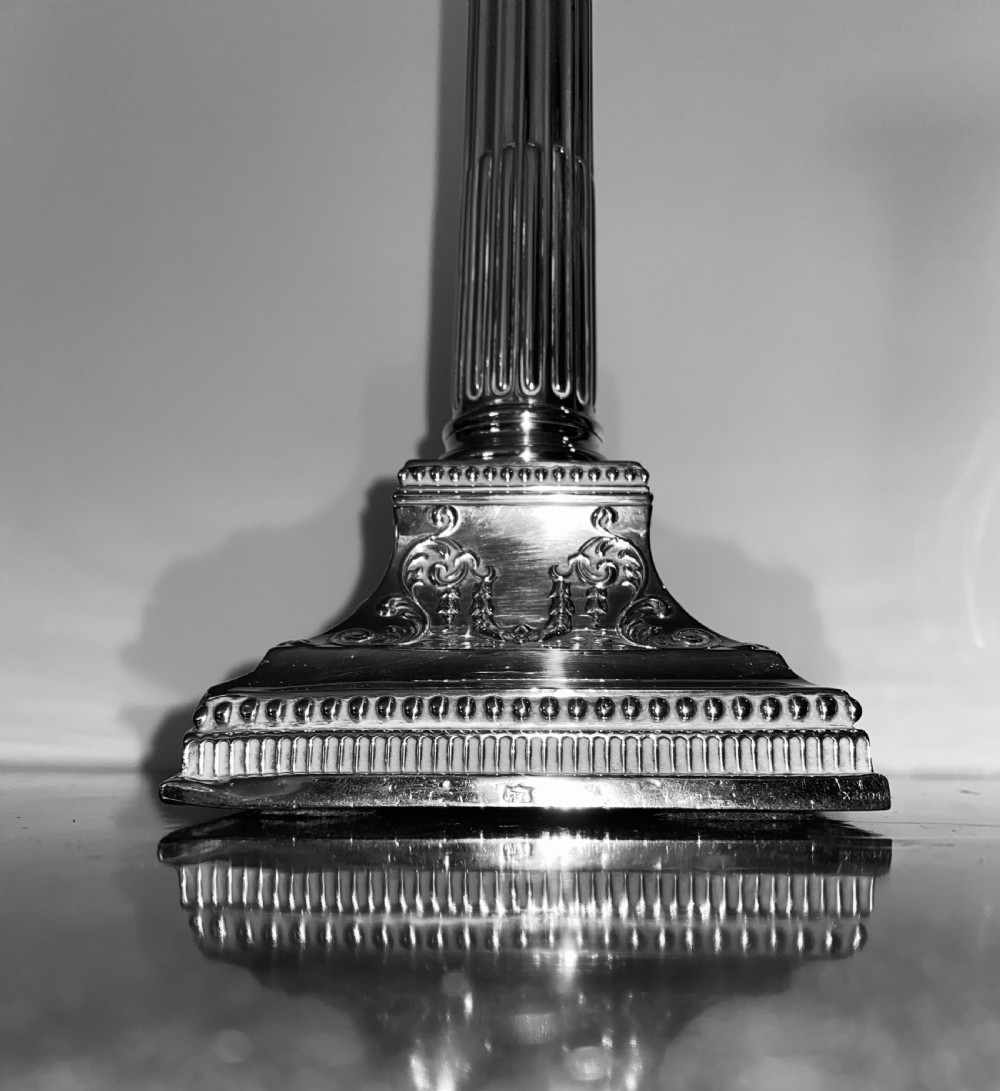 Antique Sterling Silver Candlesticks. View VII