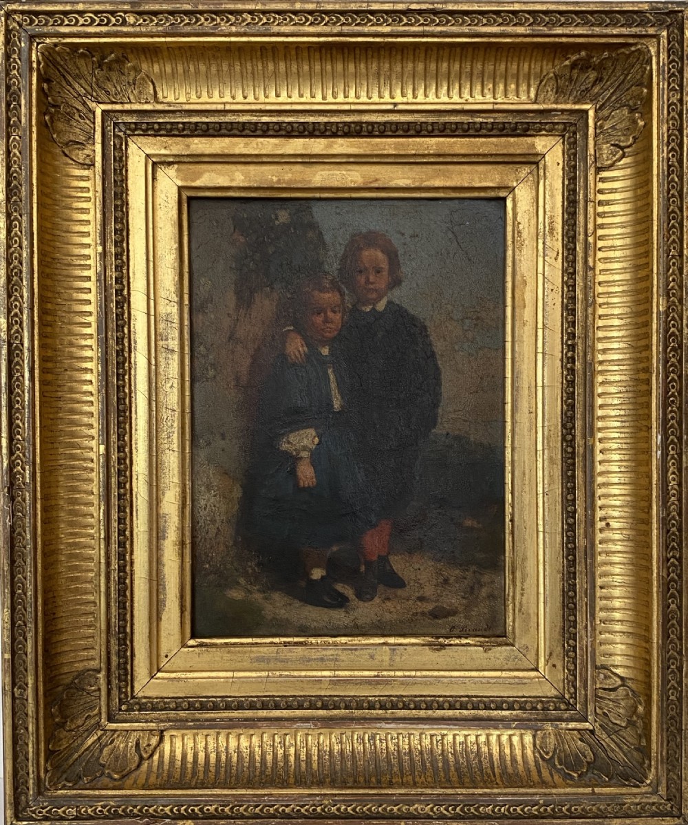 Otto Brandt 1828-1892. Berlin.  Portrait of two children.