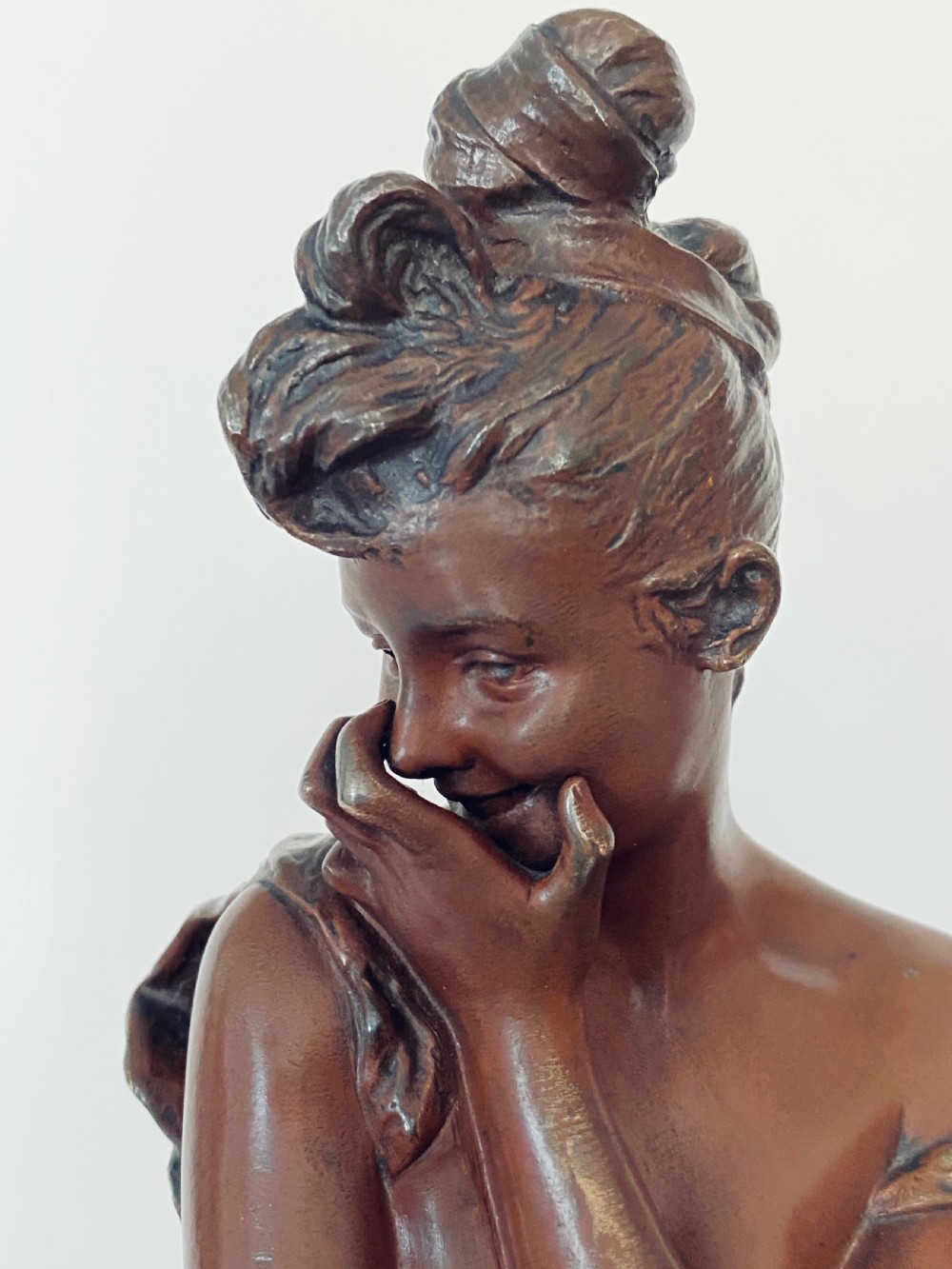 Art Nouveau Bronze Bust by Georges van der Straeten  1856-1928 View II