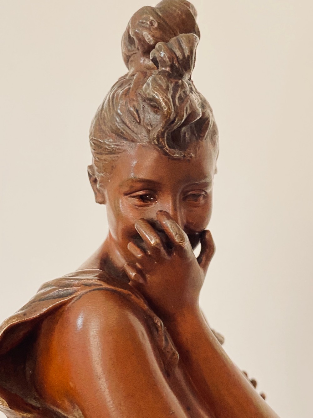 Art Nouveau Bronze Bust by Georges van der Straeten  1856-1928 View III