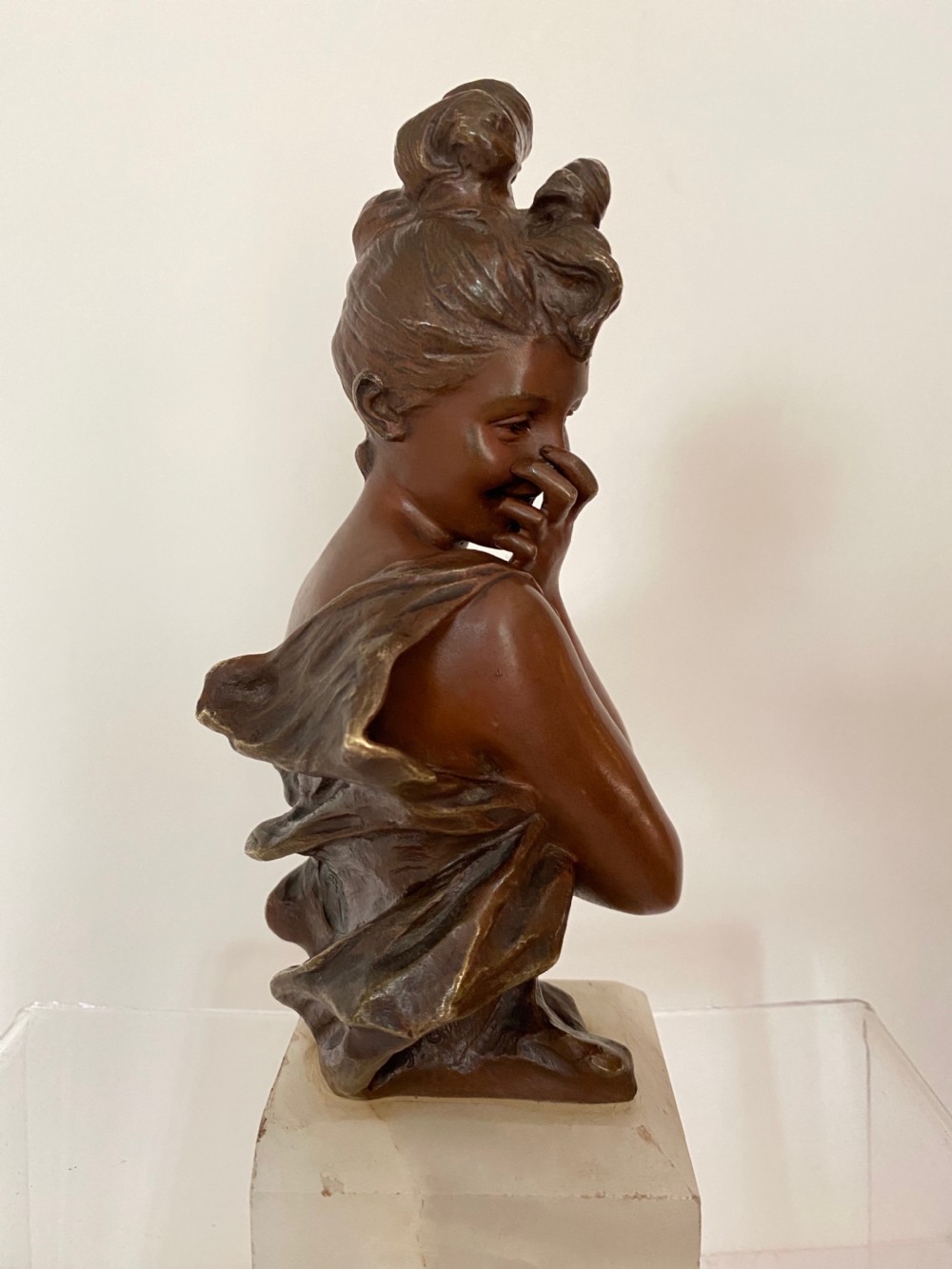 Art Nouveau Bronze Bust by Georges van der Straeten  1856-1928 View VII