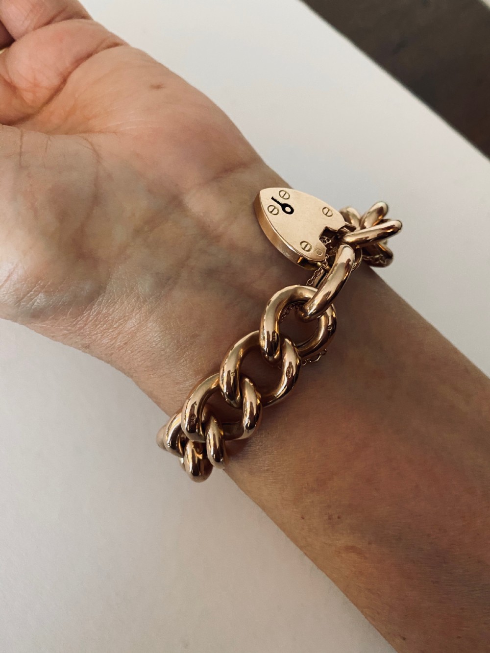 Rose Gold Bracelet with Padlock View III